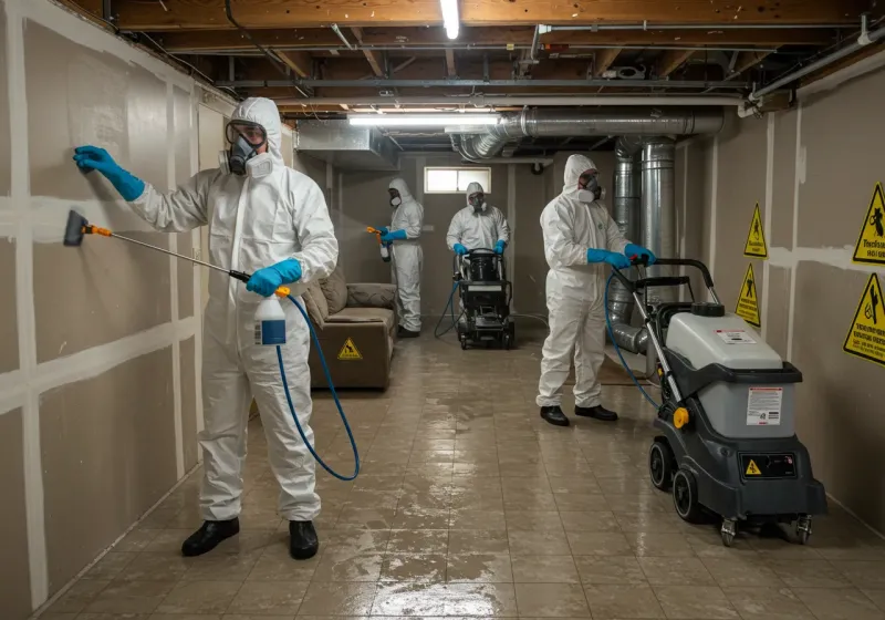 Basement Moisture Removal and Structural Drying process in Meadowlakes, TX